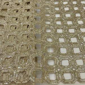 Tissu de luxe ajouré avec des détails élégants, idéal pour les saris, les lehengas, les tenues de créateurs, les vêtements de soirée - Product Image 5