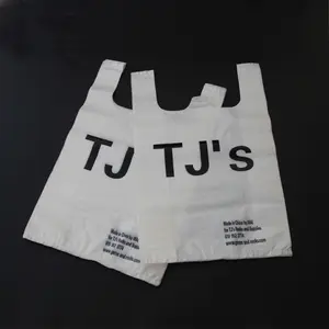 custom printed compostable plastic shopping bags biodegradable cheap t- shirt plastic singlet bags