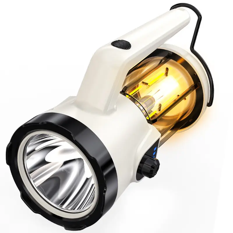 مصباح يدوي متعدد الوظائف محمول قابل لإعادة الشحن ومزود بوصلة USB مصباح ليد خيمة تخييم مصباح تخييم ضوء وإضاءة كشاف للاستخدام في حالات الطوارئ