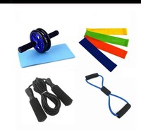 Ensemble de roulettes AB avec poignée de main, équipement de gymnastique pour musculation et exercice musculaire, coussin pour genoux