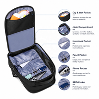 Sac à dos antivol pour ordinateur portable avec port de charge USB, sac à dos professionnel, poche RFID cachée, compartiment antichoc pour ordinateur portable 15,6 pouces