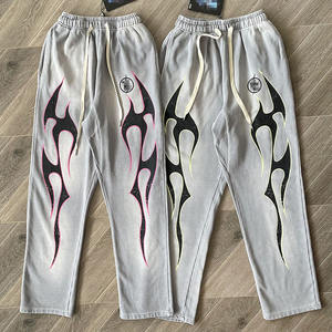 사용자 정의 빈티지 산성 세척 고민 스크린 인쇄 까마귀 운동복 세트 스크린 인쇄 로고 풀오버 코튼 프렌치 테리 세트 - Product Image 6