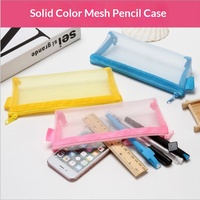Trousse à crayons triangulaire simple et transparente en maille, grande capacité, pour hommes, femmes, écoles et bureaux