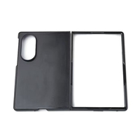 Casing HP Samsung Z Fold 8 Wide Hitam Beralur untuk Galaxy Z Fold8 Wide ZFold8, Penutup Belakang PC Keras Beralur
