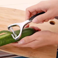 Dubbele stijl zinklegering fruit schiller met draaibare mesjes, antislip handvat, fruit- en aardappelschiller, keuken gadget