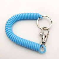 Porte-clés spirale rétractable à ressort anti-vol Anti-perte cordon extensible porte-clés de sécurité porte-clés extensible en métal