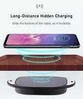 Chargeur sans fil longue portée de 20 mm sous le bureau, meubles de bureau, chargeur sans fil invisible pour téléphone portable