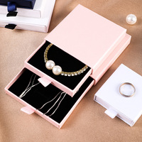 Emballage de bijoux en carton rigide personnalisé, laminé mat, écologique, recyclable, multi-tailles, style tiroir, en papier
