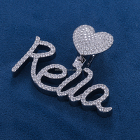 Pendentif personnalisé en argent S925 10K 14K 18K breloques en or massif D VVS Moissanite diamant lettre nom logo