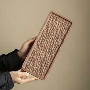 Solid Wood <b>Tea</b> Tray Black Walnut Modern Kung Fu <b>Tea</b> <b>Set</b> Home <b>Tea</b> Table Dry Brewing Tray Flat Shape Afternoon <b>Tea</b> Accessory - Product Image 1