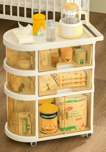 Hiện Đại 4-Lớp Lưu Trữ Giá Điện Thoại Di Động Kệ Đơn Vị Với Slide out Organizer Cho Nhà Bếp Hộ Gia Đình Tổ Chức PP Chất Liệu - Product Image 3