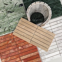 Lange Streifen-Naturstein-Mosaikfliesen für Gebogene Wand- und Säulenverkleidung in Badezimmer und Restaurant, Maßgefertigtes Marmor-Mosaik