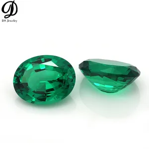 Wholesale Price Oval Step cut Emerald Green 8*10mm Nanostial Gemstone