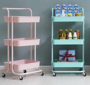 Modern Design PP Storage Organizer <strong>Trolley</strong> Rolling Utility Organizer Rack 3 Tier Storage Utility <strong>Cart</strong> for Bathroom Kitchen - Product Image 5