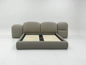 Cama doble con nube nórdica italiana, cama de plataforma de tela moderna, muebles de dormitorio de tamaño Queen de madera, cama tapizada de lujo para el hogar - Product Image 2