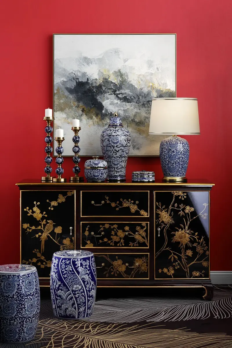 Chinese Retro Luxe Decoratieve Massief Houten Hand Beschilderde Meubels Kisten Hotel Decor Antieke Opslag Woonkamer Kasten