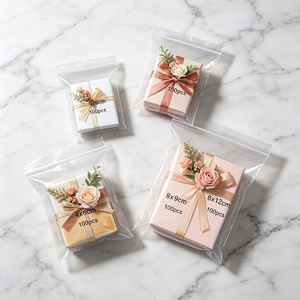 Pacote com 400 Sacos Zip Lock Personalizáveis e Reutilizáveis em <span class=keywords><strong>4</strong></span> Tamanhos, Pequenos, Transparentes, de Plástico PE, Impressão Digital para Presentes e Artesanato - Product Image 1