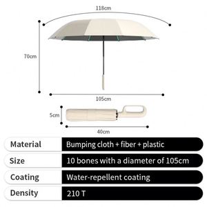 Paraguas Plegables Automáticos con Hebilla para Protección Contra la Lluvia y el Sol, con Tela de Alta Densidad Premium - Product Image 5