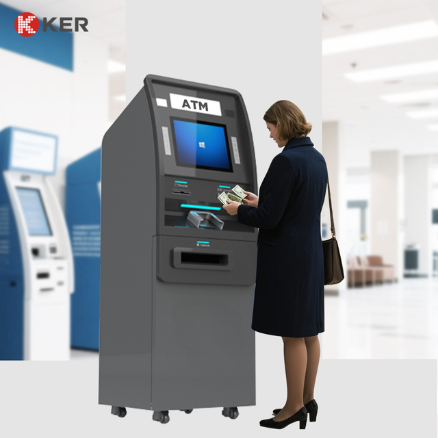 KER 19'' Self-Service Touch Screen POS Terminal Payment Kiosk with ATM Cash Deposit Card Dispenser Coin Acceptor Machine