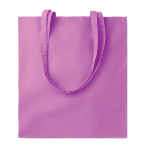 Borsa Shopping in Cotone Personalizzabile Cottonel Media Viola con Manico Lungo per Uso Quotidiano Made in Italy - Product Image 1