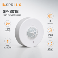 Détecteur de mouvement infrarouge à montage au plafond avec détection à 360°, portée de 16 m, interrupteur automatique marche/arrêt pour le contrôle des lumières LED, utilisation à domicile ou au bureau
