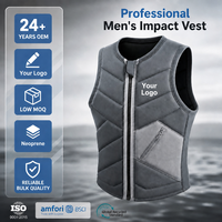 Rompi Pelampung Neoprena Dewasa Pro dengan Busa Tersegmentasi, Jaket Pelampung Wakeboard Slim Fit, Alat Bantu Apung untuk Jet Ski, Wakesurf, dan Surfing