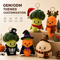 Cadeaux promotionnels de Noël : Porte-clés en peluche émotionnel en forme de légume, animal en peluche personnalisé, jouet en peluche doux