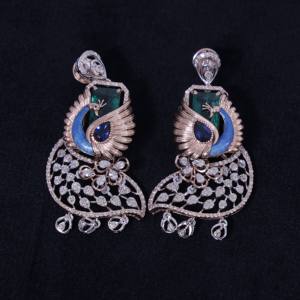 Colgante de Pavo Real de Alta Costura para Mujer, Diamante Cultivado en Laboratorio de 7.14 CT, Corte Brillante IJ VS, Certificado IGI, Acabado en Rodio, Oro Rosa de 9k - Product Image 2