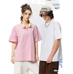 2024 New couple's Cool T-shirt with Ice Skin 240G Heavy Speed Dry Sun Protection 50+UPF American Short sleeved Men's