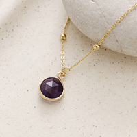 Collier classique en cristal naturel améthyste et œil de tigre, pendentif en forme de fleur plaqué or 18 carats, hypoallergénique, pour anniversaire