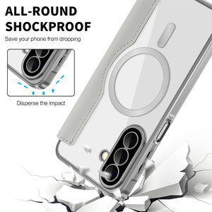 Étui de téléphone à clapet de style professionnel de luxe, avec ligne CD, aimant puissant, en cuir PU, pour A27 A57 A37 5G/S26 S25 S24 S23 <span class=keywords><strong>S22</strong></span> - Product Image 5