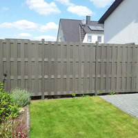 Clôture de jardin en composite bois-plastique (WPC) de 1,80 m, écologique, facile à installer soi-même, étanche, option économique pour la maison