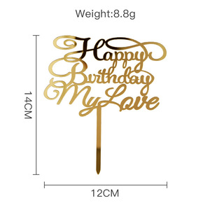 Decorazioni per torte in acrilico a tema miele e dolcezza, topper per torte di compleanno per Baby Boss, <span class=keywords><strong>Daddy</strong></span>, <span class=keywords><strong>Papa</strong></span>, My Love, plugin per torta di compleanno - Product Image 4