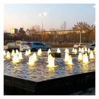 Fontaine musicale dansante personnalisée haut de gamme en acier inoxydable, design moderne, pour jardin extérieur et parc haut de gamme