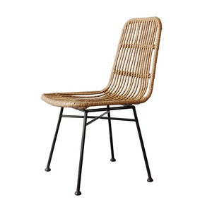 Chaise de salle à manger d'extérieur empilable confortable et durable en rotin PE avec cadre en aluminium de style moderne pour restaurant, cuisine, salon - Product Image 2