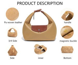 Bolsos Esenciales para Mujer, Estilo Casual Chic para Uso Diario, de Piel Vegana de Gamuza 3390 J, Plegables, Ligeros, con Forro de Poliéster y PU - Product Image 2