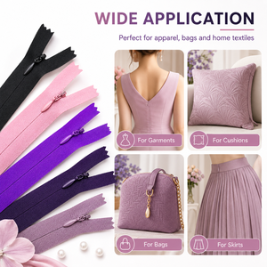 Custom Nylon Closed End Invisible <strong>Zipper</strong> for Garments Dress Shoes Bags with Multiple Colors for Lace Skirt and Pillow - Product Image 4