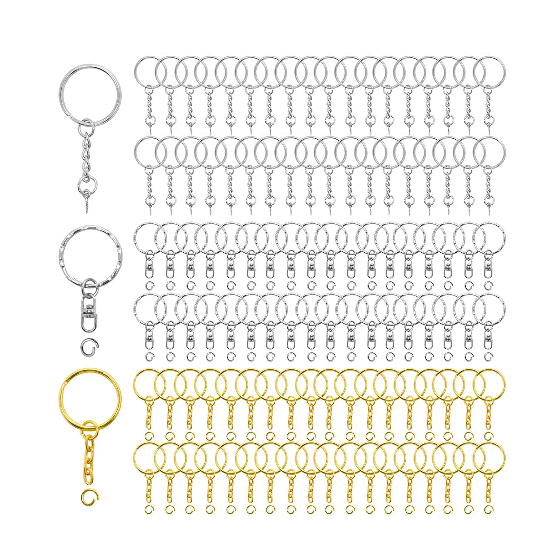 Factory wholesale classical 25 mm 30mm metal flat key ring chains keychain accessories