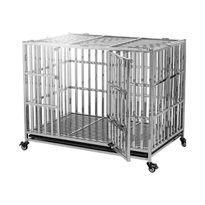 Pieghevole in acciaio inossidabile resistente gabbia per cani grande gabbia per labrador in metallo prodotto per animali domestici in vendita