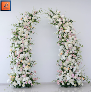 शादी की पृष्ठभूमि के लिए रेशम सींग का फूल धावक और मेहराब की व्यवस्था - Product Image 4