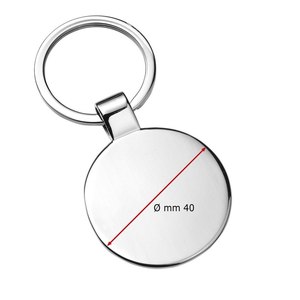 Portachiavi Rotondo alla Moda in Acciaio Inossidabile e Pelle, Porta Monete, 25mm, con Logo Laser - Product Image 2