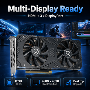 การ์ดจอ RTX 3060 ใหม่ 12GB GDDR6 192Bit พัดลมคู่ รองรับ 4K/8K สำหรับเล่นเกมบนเดสก์ท็อปพีซี-12nm PCIe 4.0 DP/ VRAM GDDR6 ขนาดใหญ่ 12GB - Product Image 3