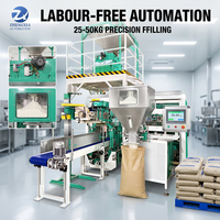 Machine d'emballage automatique 25kg 50kg pour petites entreprises, ensacheuse de poudre à faible consommation de main-d'œuvre avec trémie pour son de blé et lait