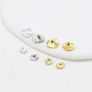 Color-preserving 14K gold-plated irregular shaped spacer <b>beads</b>, crushed stones, baroque loose <b>beads</b>, <b>bracelet</b>, D93 - Product Image 3