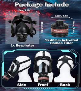 Masker Wajah penuh anti-kabut lensa lebar masker pelindung dengan 40mm masker <span class=keywords><strong>Gas</strong></span> <span class=keywords><strong>Filter</strong></span> respirator & Masker - Product Image 6