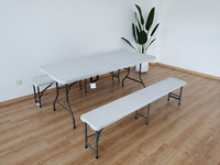 Table de séminaire en plastique blanche résistante pliage en plastique de conférence de 6 pieds dans la demi table pour le bureau