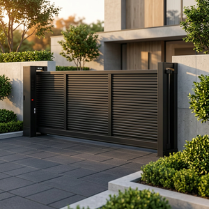 Puerta Principal Automática Corredera de Aleación de Aluminio Zhanjiang, Diseño Moderno para Entrada de Seguridad de Villas - Product Image 2