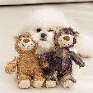 Agresif Chewers anksiyete rahatlatmak için sert Denim ayı köpek oyuncak dayanıklı çiğnemek arkadaşı - Product Image 3