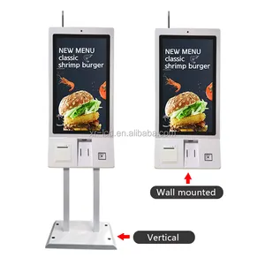 32 Inch Màn Hình Cảm Ứng Di Động Đặt Hàng Kiosk Nhà Sản Xuất Giải Pháp Tự Thanh Toán Máy Cho Siêu Thị