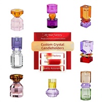 Support de bougie en cristal artificiel, coloré, transparent, à facettes, poli à la main, pour aromathérapie, décoration de table, doux